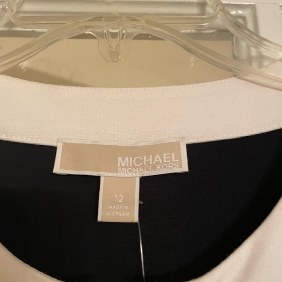 Michael Kors Jersey Dress size 12 dark blue/white midi - Picture 6 of 6